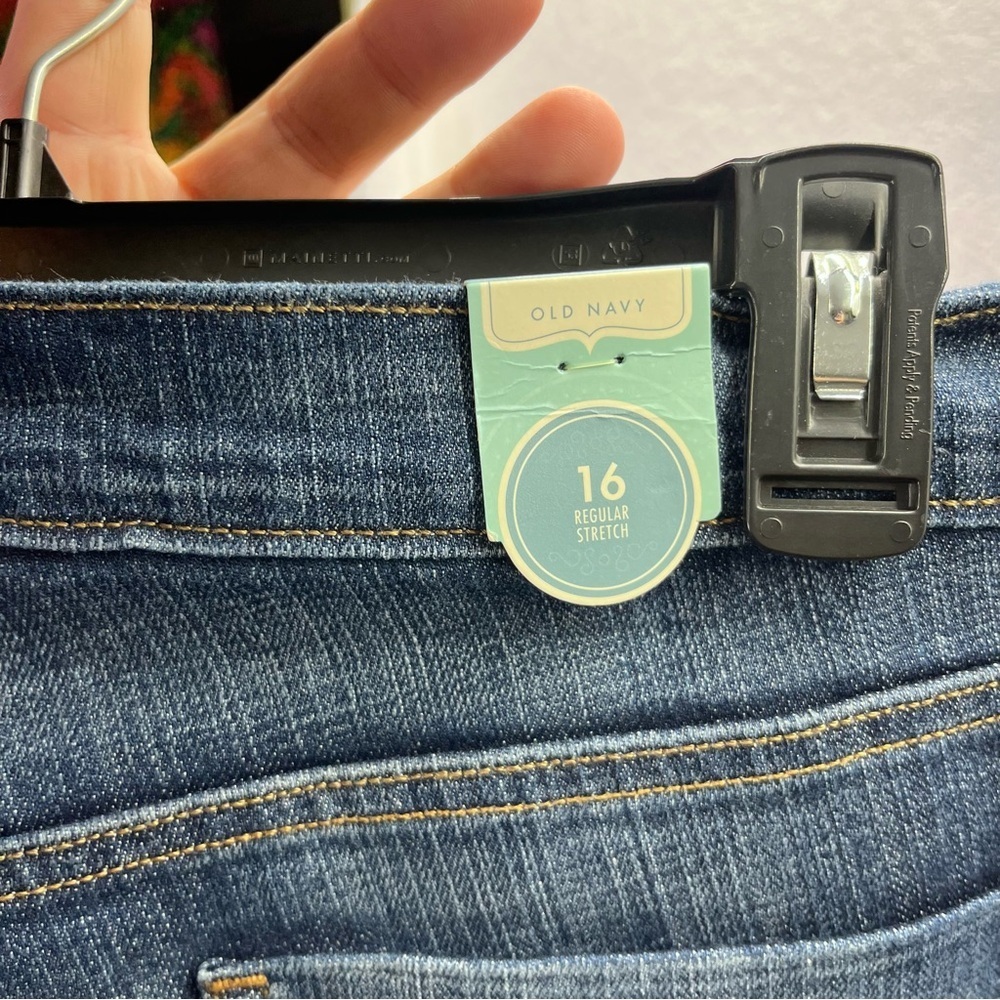 Old Navy Flare Jeans Womens 16 Plus‎ size Blue Denim Wide Leg Stretch Cute 2661 - Picture 3 of 10